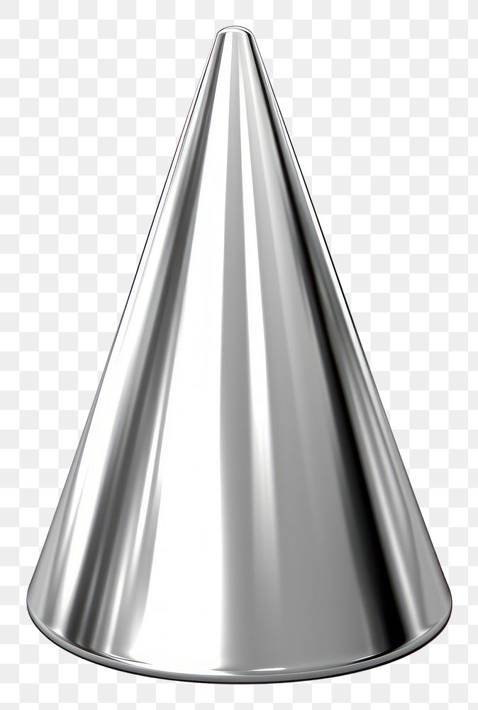 PNG Cone chrome material silver shape shiny.