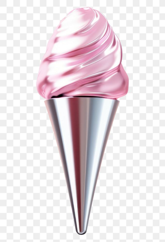 PNG Ice cream cone chrome material dessert silver food.