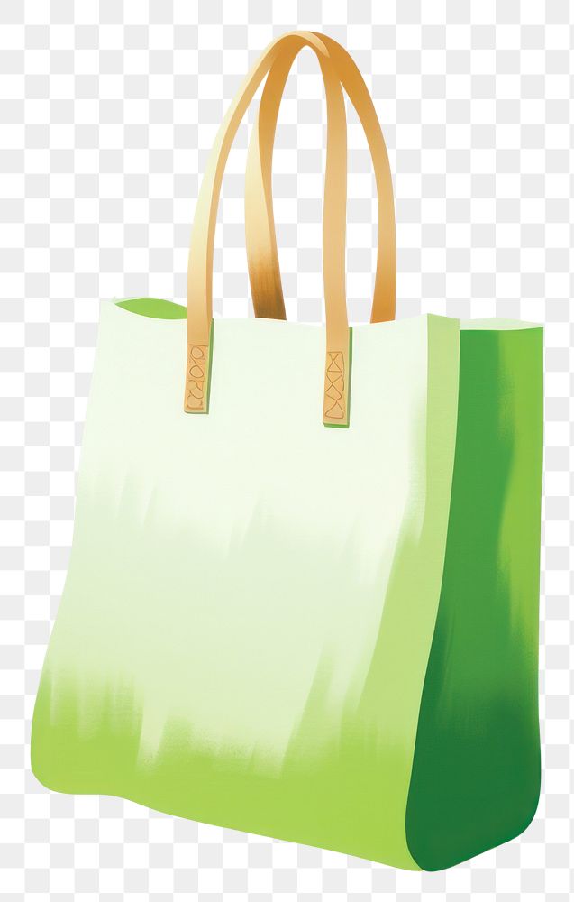 PNG Tote bag green handbag white background consumerism.
