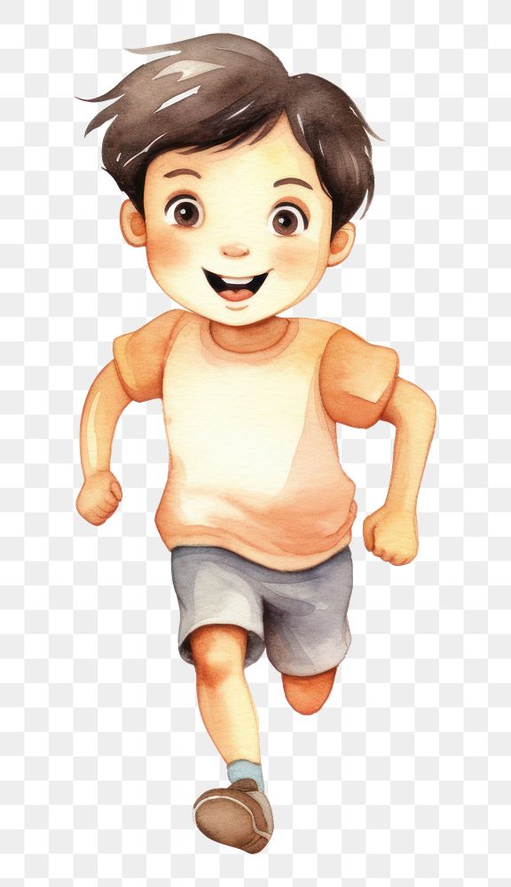 PNG Run portrait cartoon shorts. AI generated Image by rawpixel.