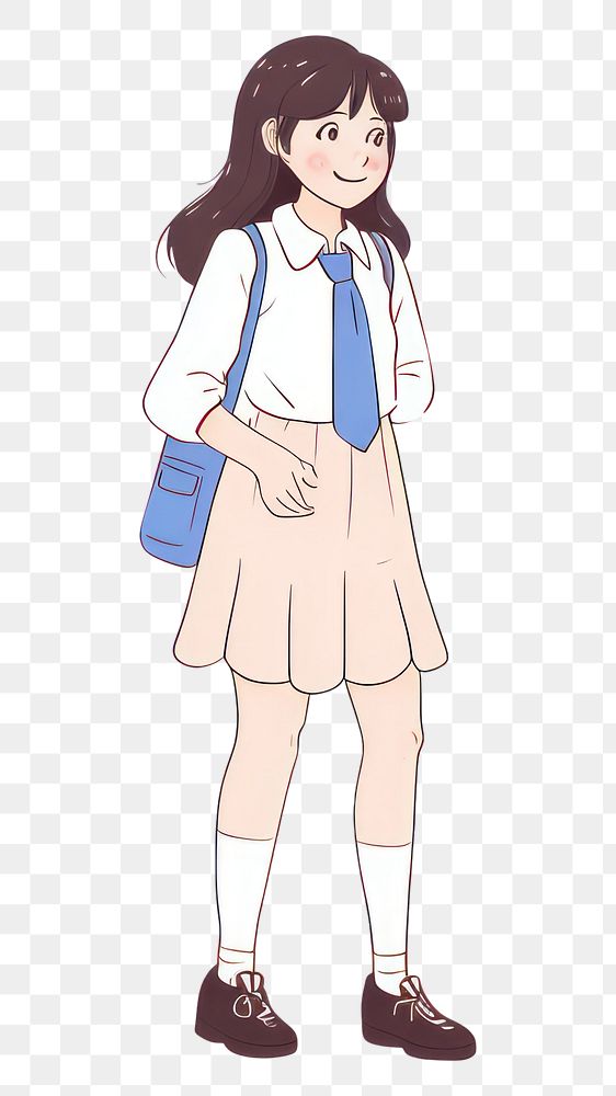 PNG  School girl footwear cartoon anime. AI generated Image by rawpixel.