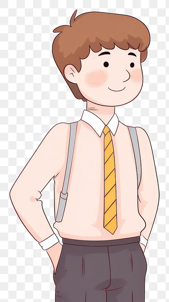 PNG  School boy necktie cartoon accessories. AI generated Image by rawpixel.