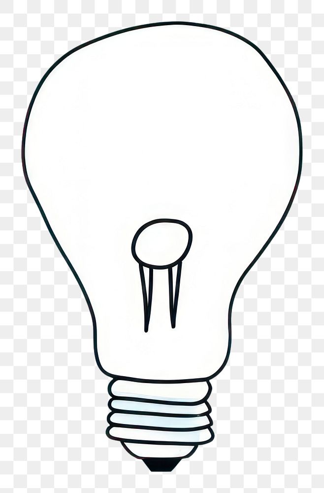 PNG  Light bulb lightbulb cartoon line. AI generated Image by rawpixel.