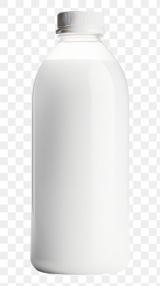 PNG White plastic bottle drink milk white background.