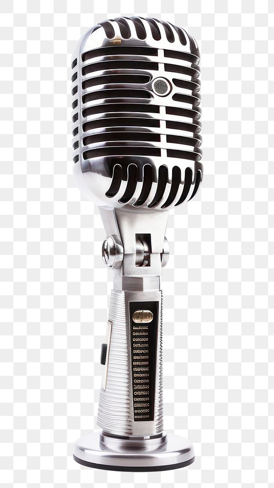 PNG  Classic stage microphone white background technology equipment. AI generated Image by rawpixel.