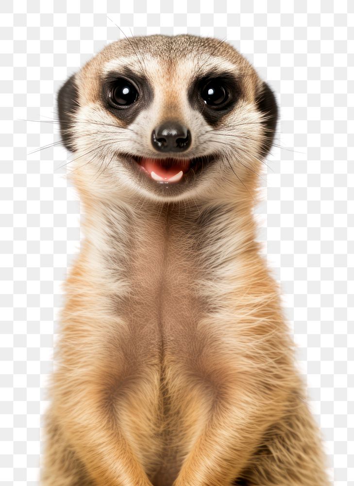 PNG Smiling meerkat wildlife animal mammal. AI generated Image by rawpixel.