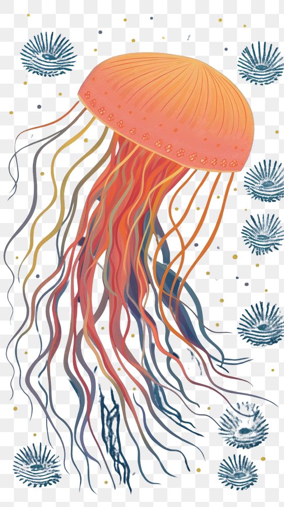 PNG  A jellyfish invertebrate transparent underwater.