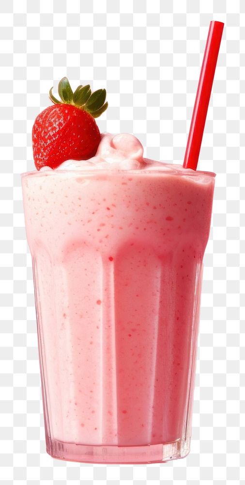 PNG Strawberry milkshake food smoothie fruit. AI generated Image by rawpixel.
