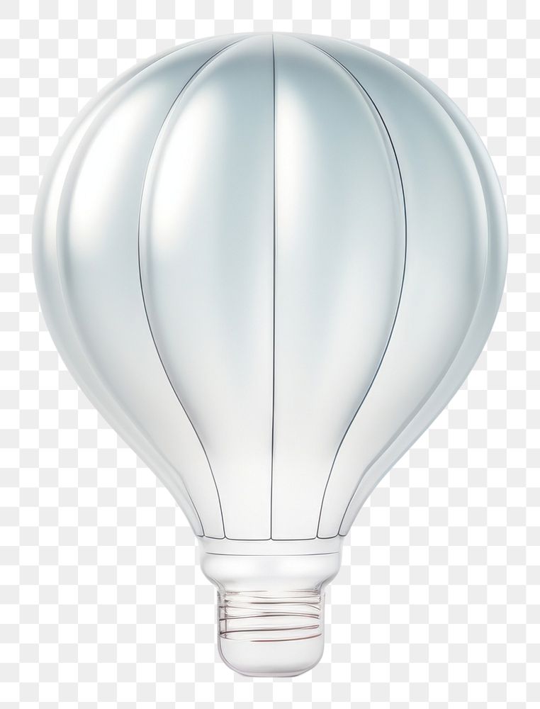 PNG 3d transparent glass style of hot air balloon lightbulb electricity innovation.