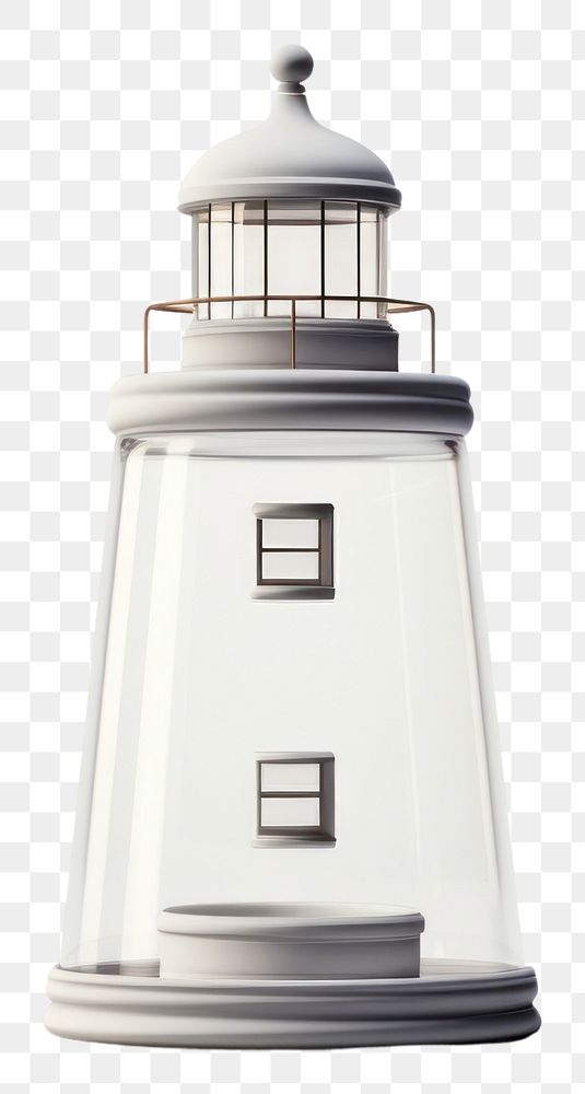 PNG 3d transparent glass style of lighthouse architecture building tower.