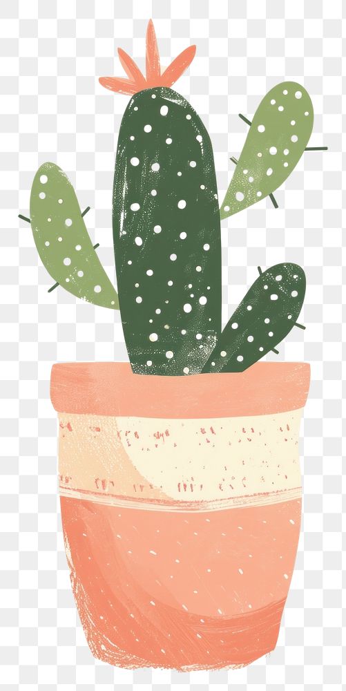 PNG  Cute cactus illustration plant wall creativity.