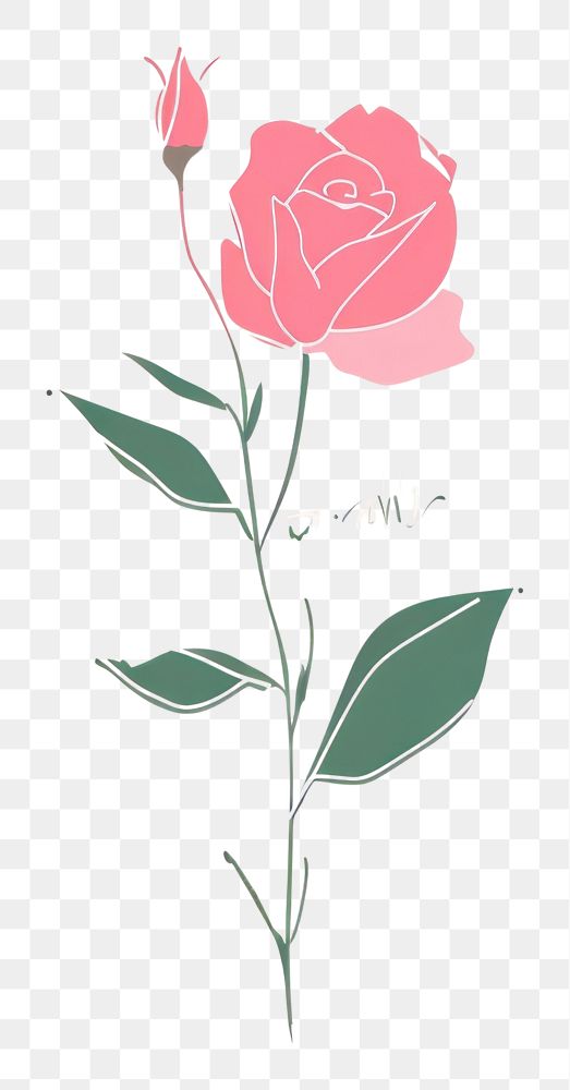 PNG  Cute mini rose illustration pattern flower plant.