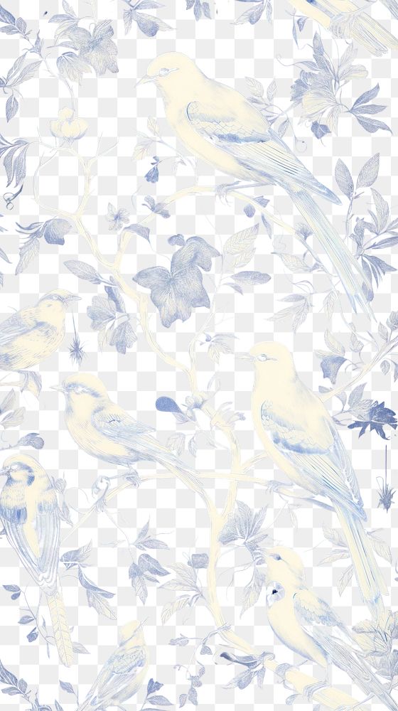PNG Bird art wallpaper pattern. AI generated Image by rawpixel.