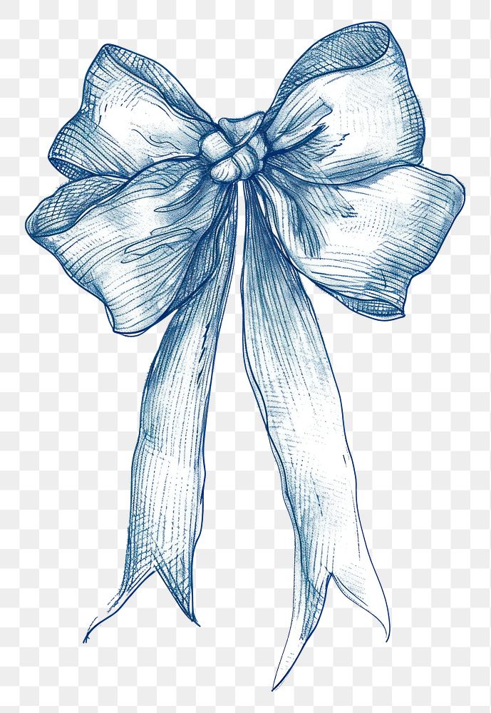 PNG  Antique of bow drawing sketch blue.