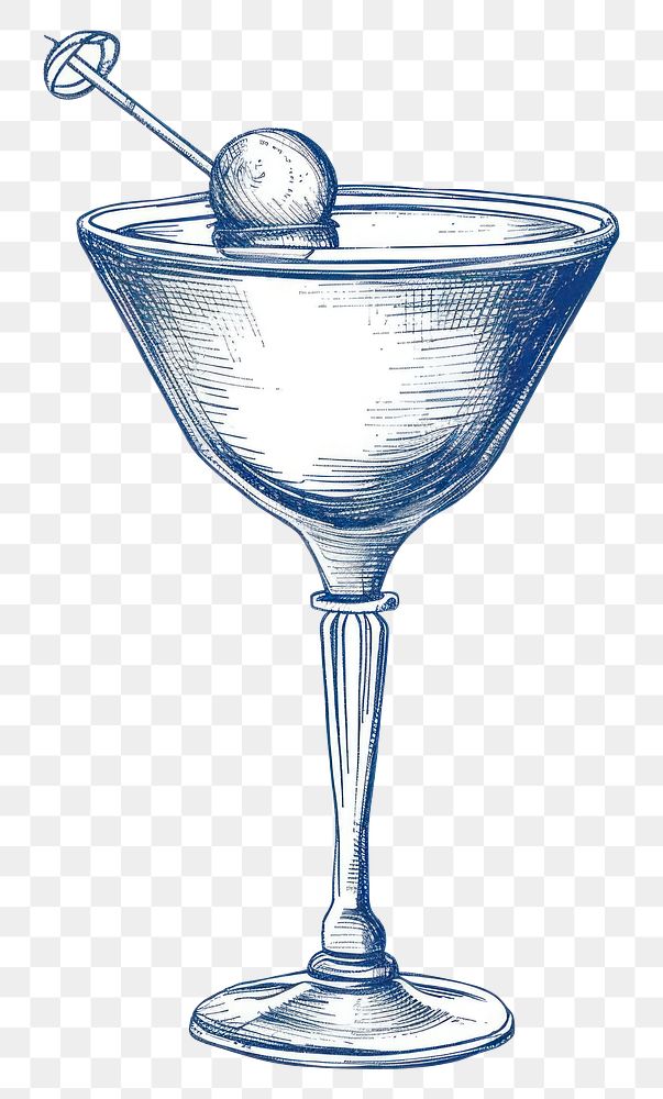 PNG  Antique of cocktail martini drawing sketch