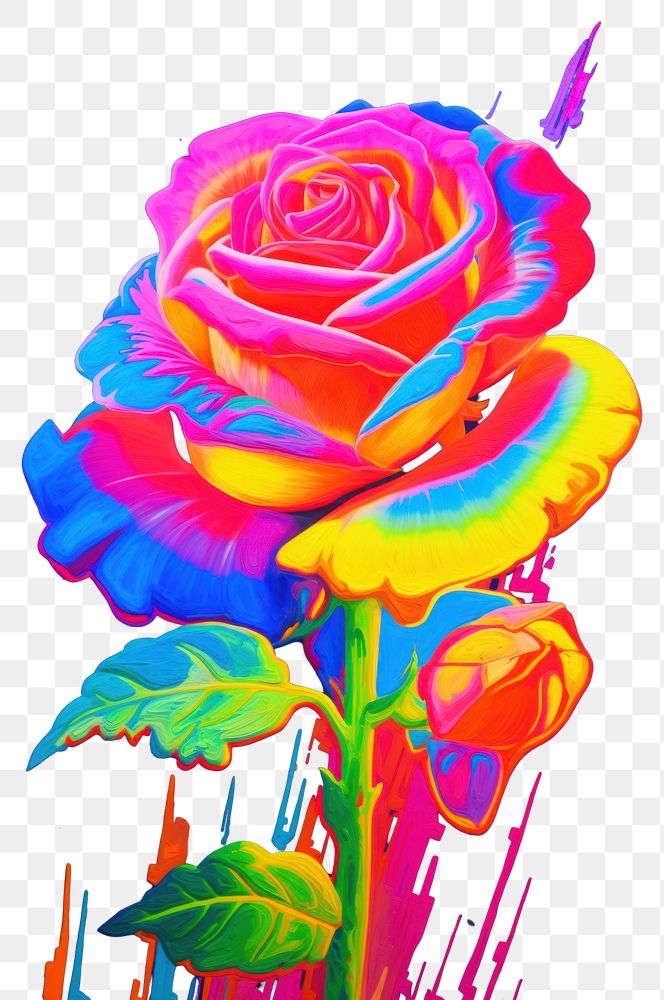 PNG  A rose painting flower petal. AI generated Image by rawpixel.