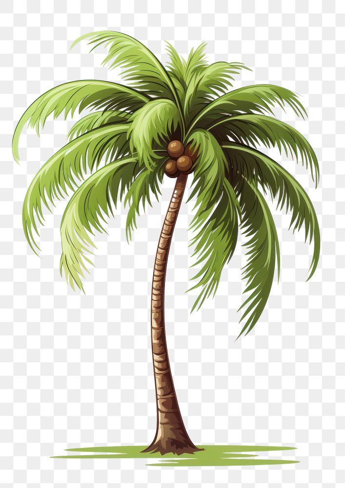 PNG Palm tree vector illustration tropics plant green.