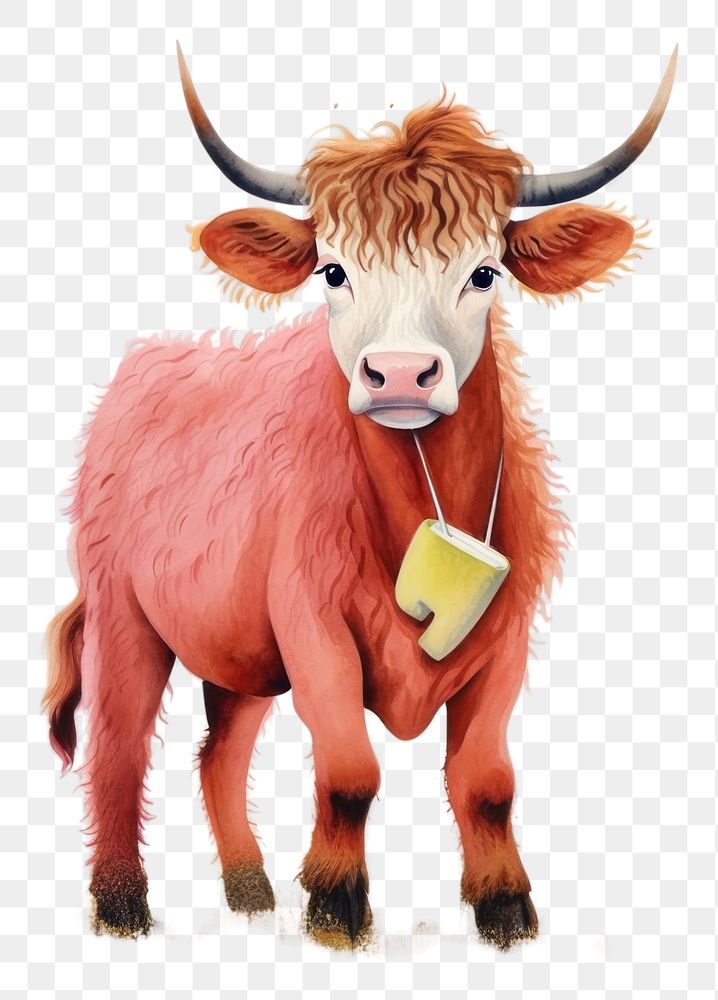 PNG A cow character livestock mammal animal.