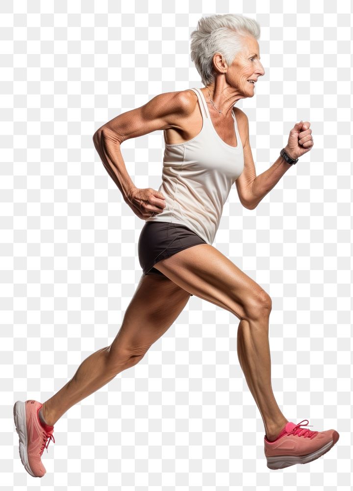 PNG Old woman athlete running footwear jogging adult.