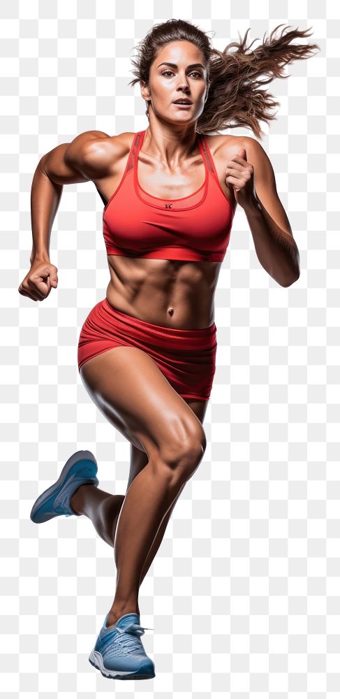 PNG Woman athlete running footwear jogging sports.