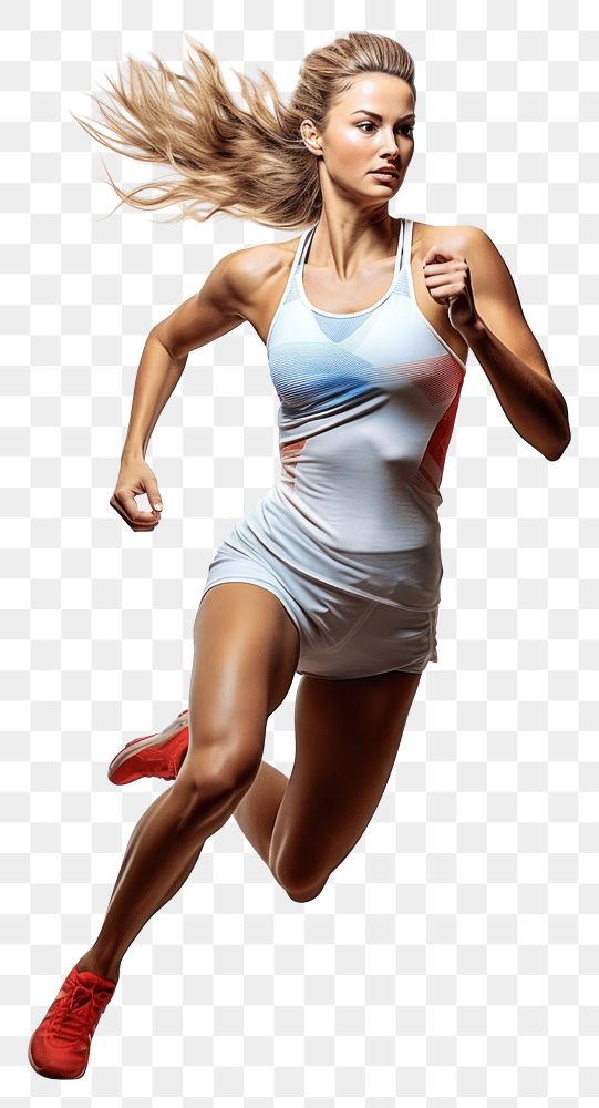 PNG Woman athlete running jogging adult white background.