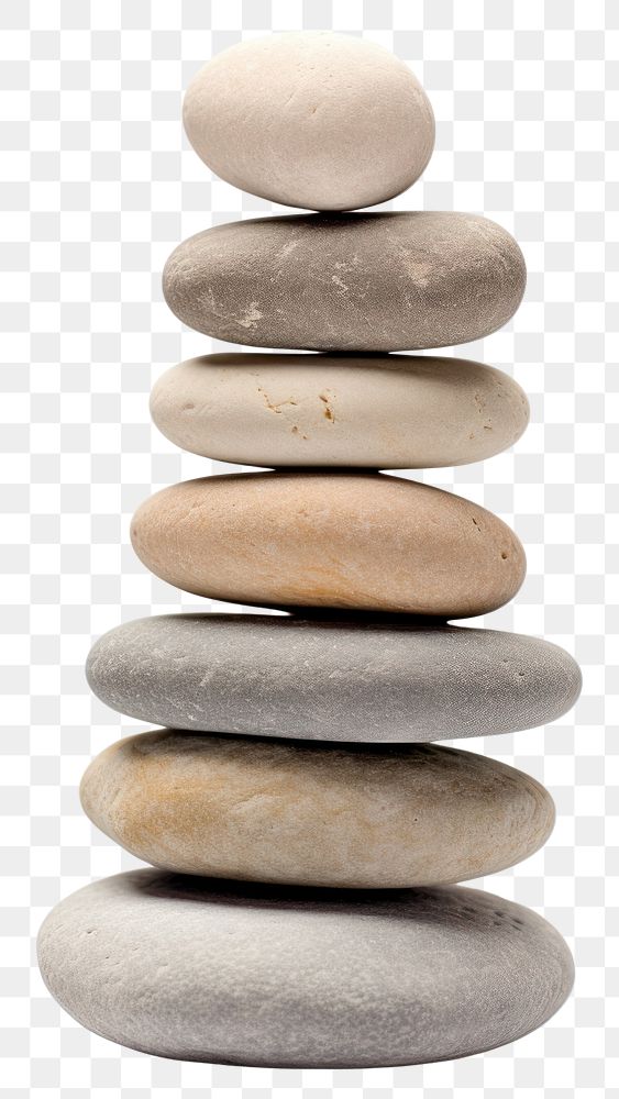PNG  A seven stacked stone pebble white background simplicity.