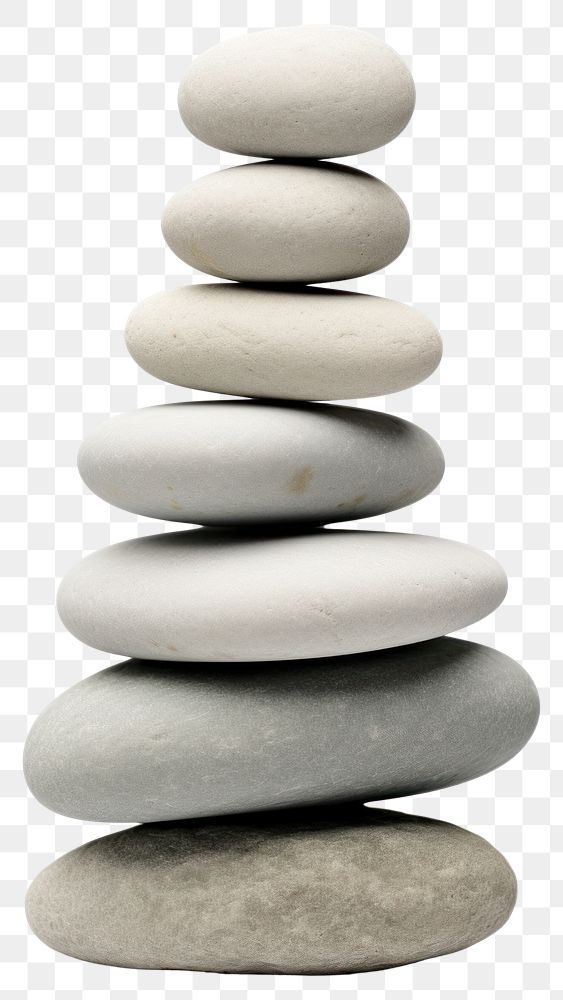 PNG  A seven stacked stone pebble white background simplicity.