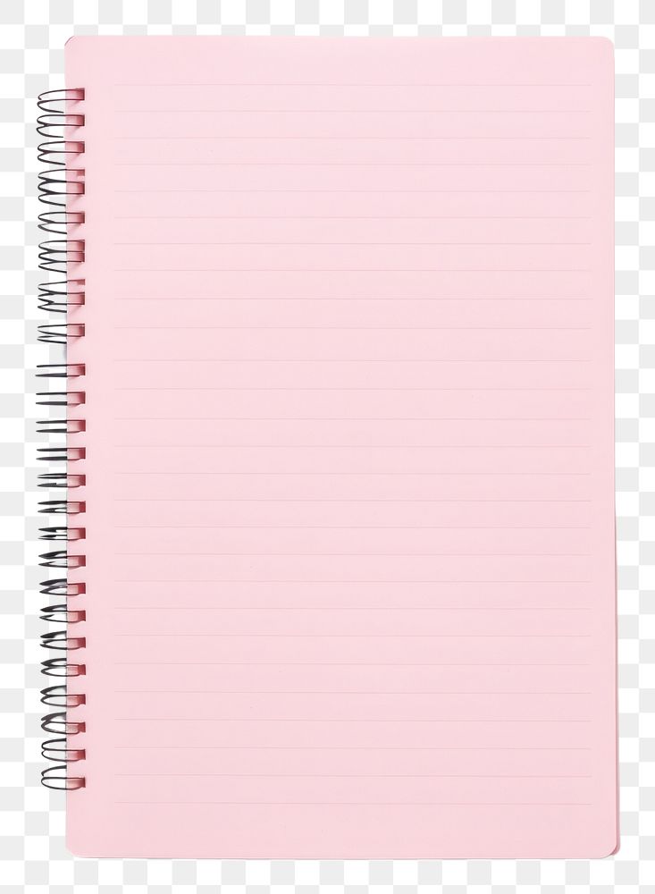 PNG  An empty pink notebook paper document diary page.