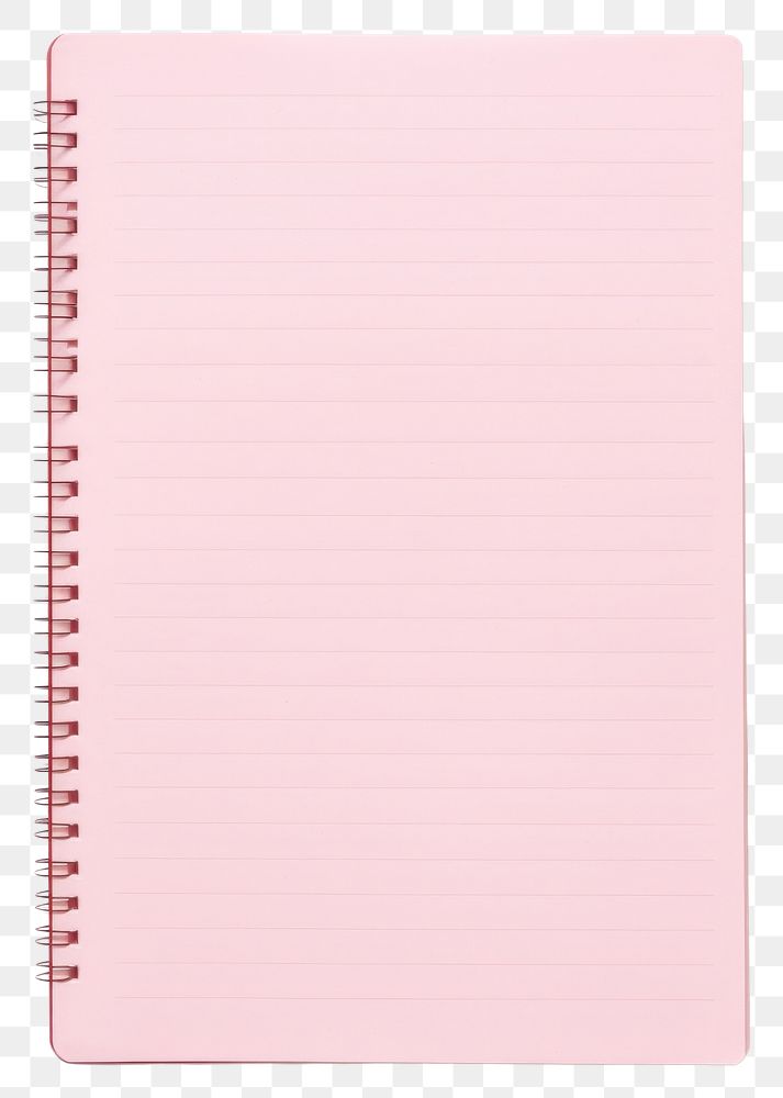 PNG  An empty pink notebook paper publication diary page.