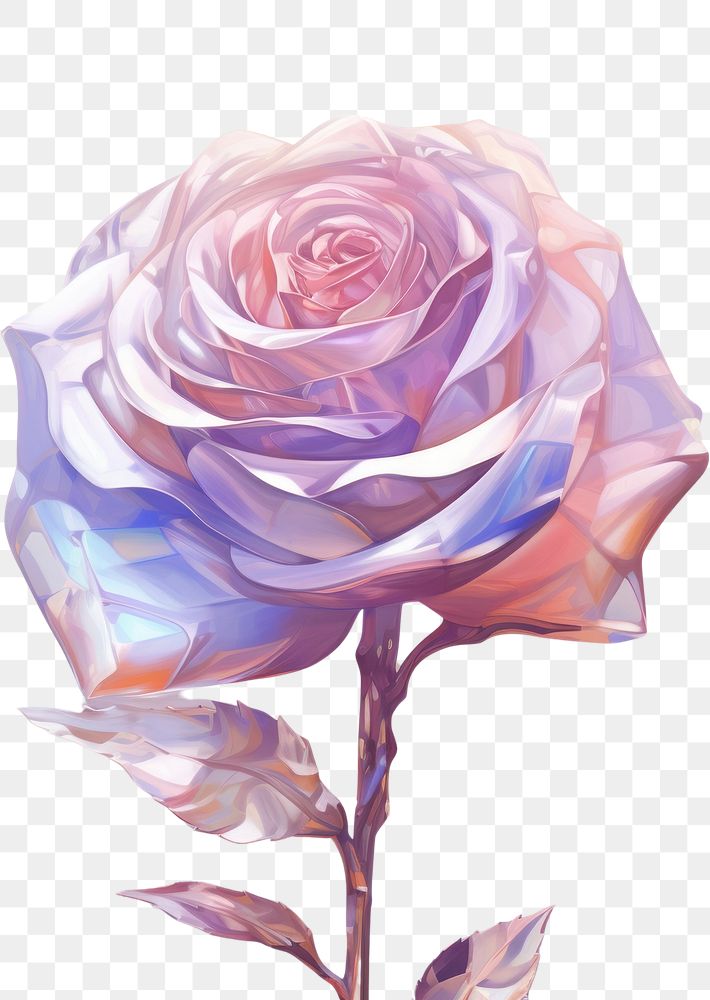 PNG Rose crystal flower plant art.
