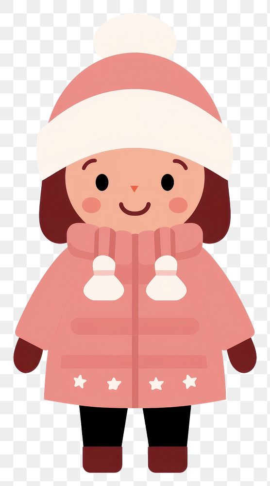 PNG Snowman winter coat doll.