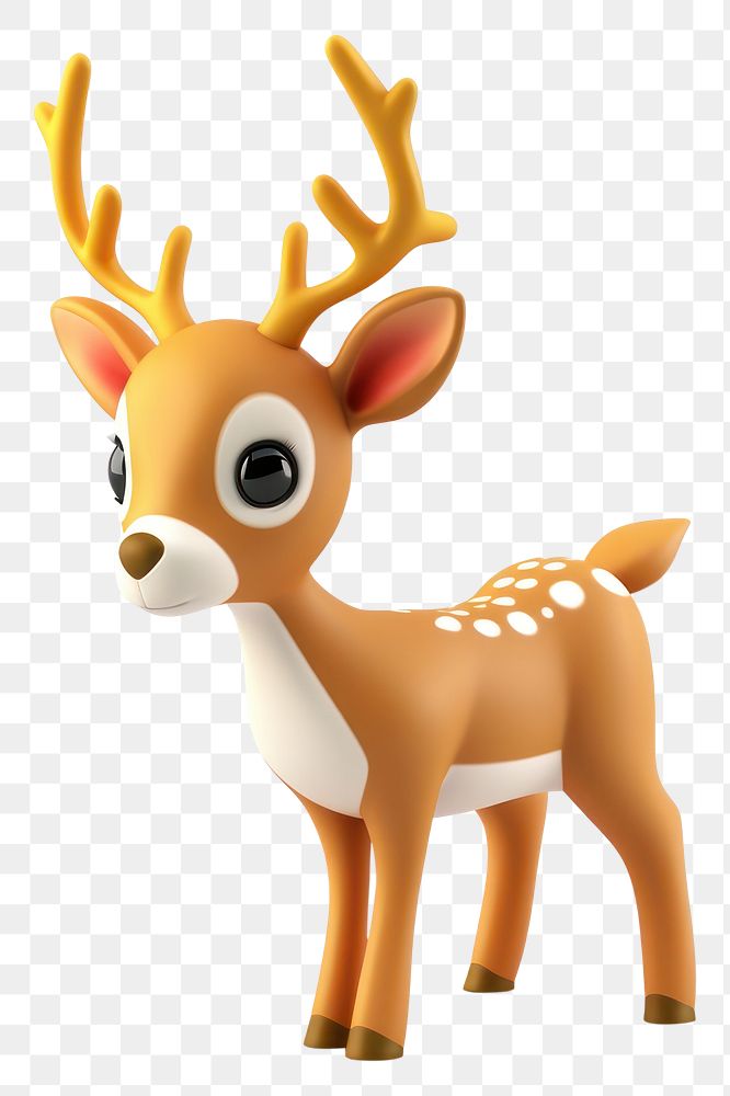 PNG Deer wildlife figurine cartoon.