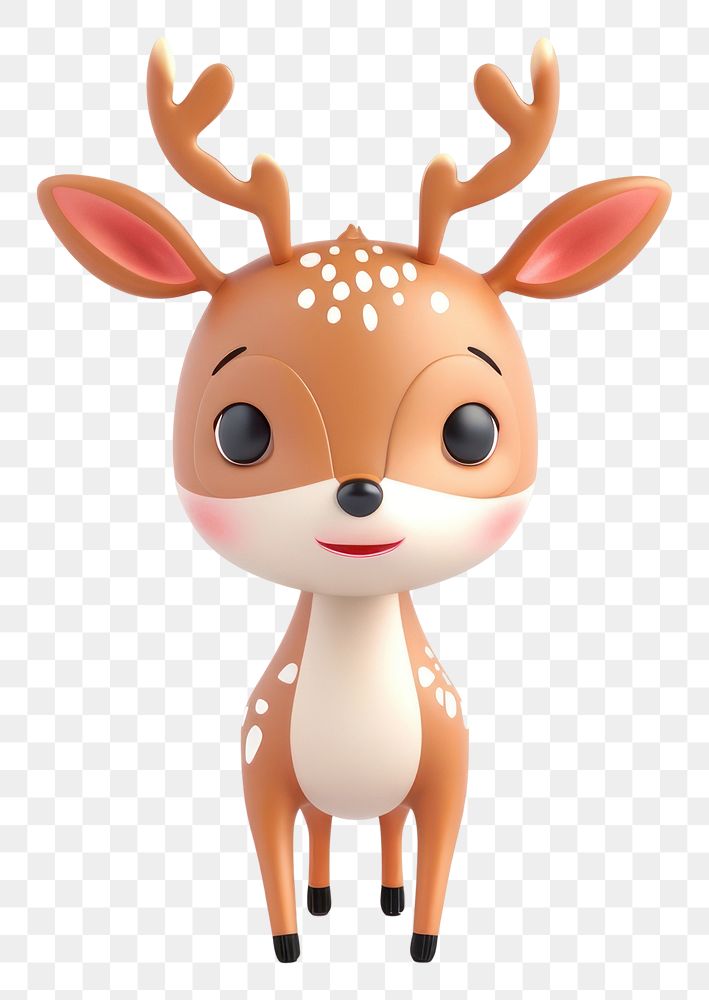 PNG Deer figurine cartoon animal.