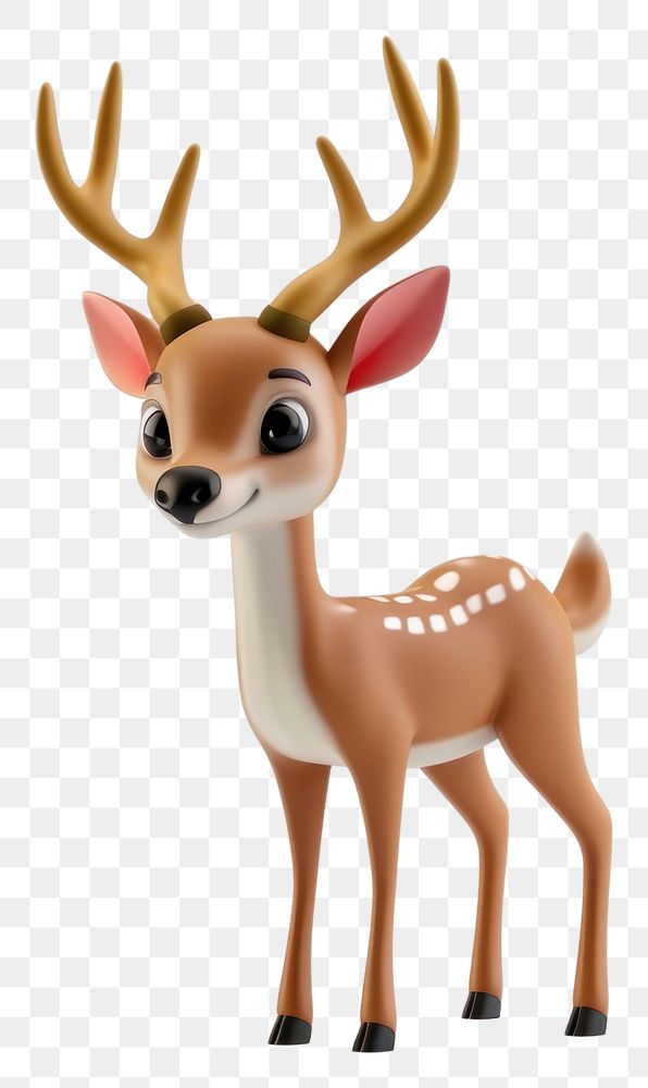 PNG Deer wildlife figurine cartoon.