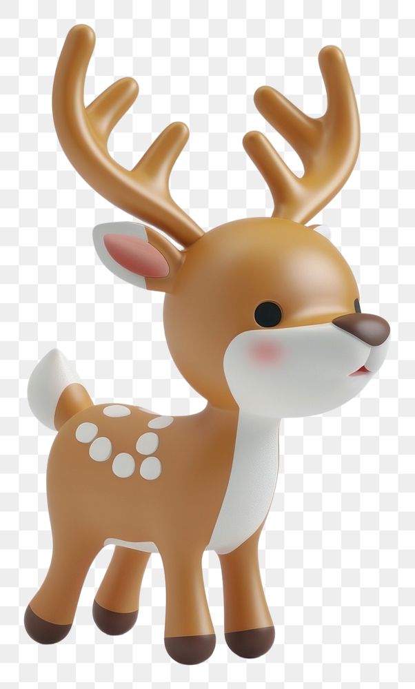 PNG Deer figurine cartoon animal.