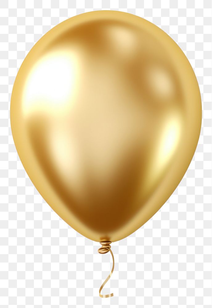 PNG Balloon gold white background celebration.