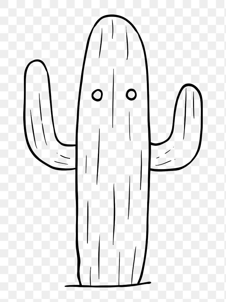 PNG Cactus sketch drawing line.