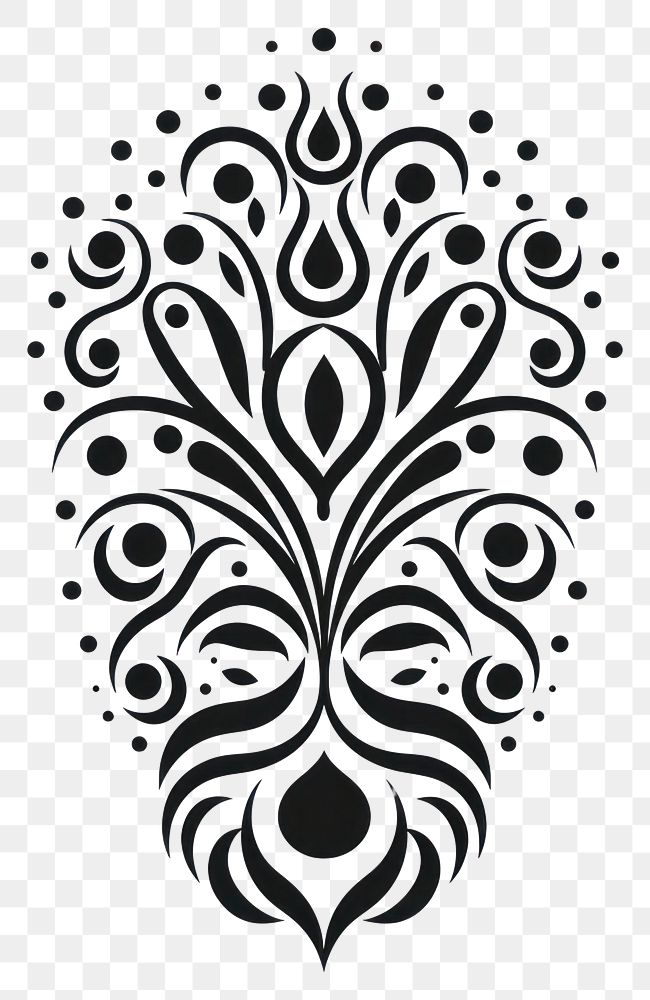 PNG Peacock pattern white line.