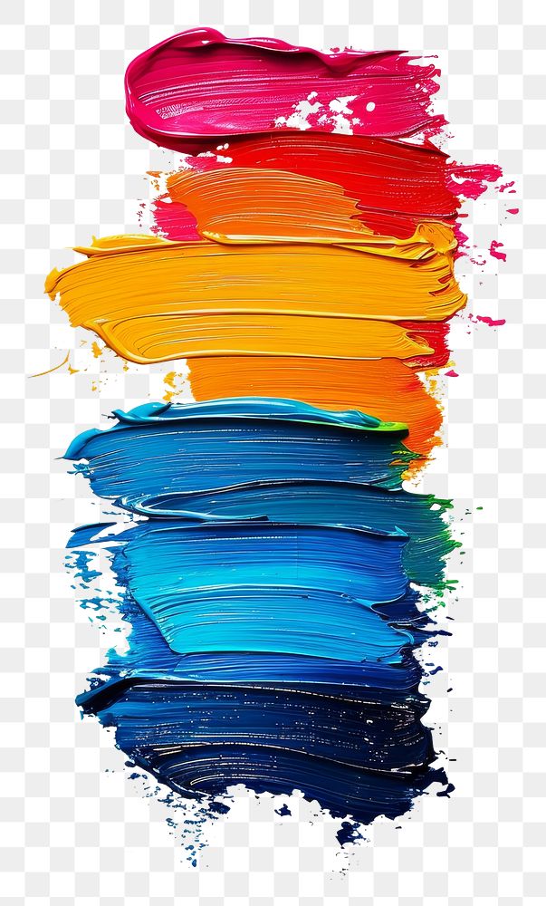 PNG Flat colorful paint brushstroke backgrounds white background creativity.