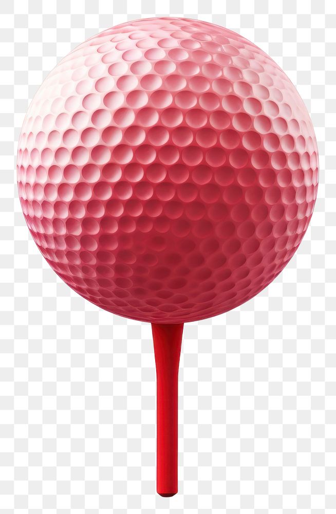 PNG Golf ball on red tee sports white background recreation.