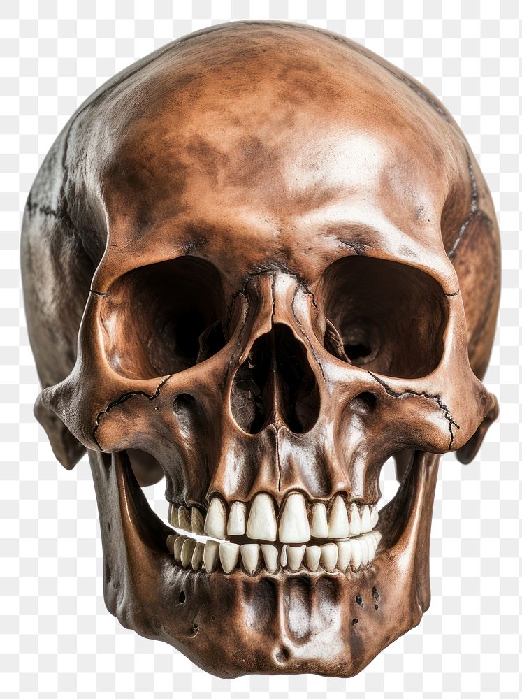PNG Human skull white background anthropology sculpture.