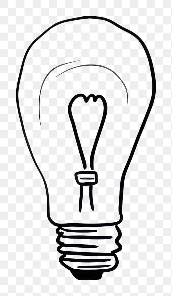 PNG Light bulb lightbulb sketch line.