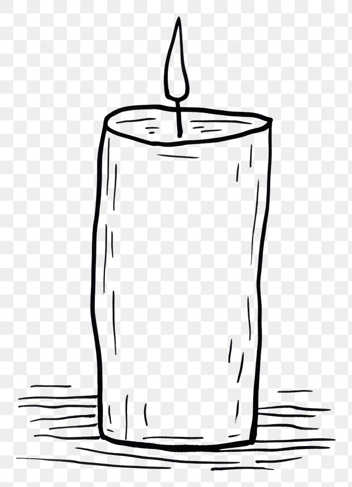 PNG Scented candle sketch line white background.