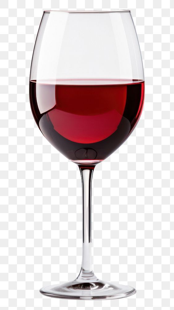 PNG Glass of red wine drink white background refreshment.