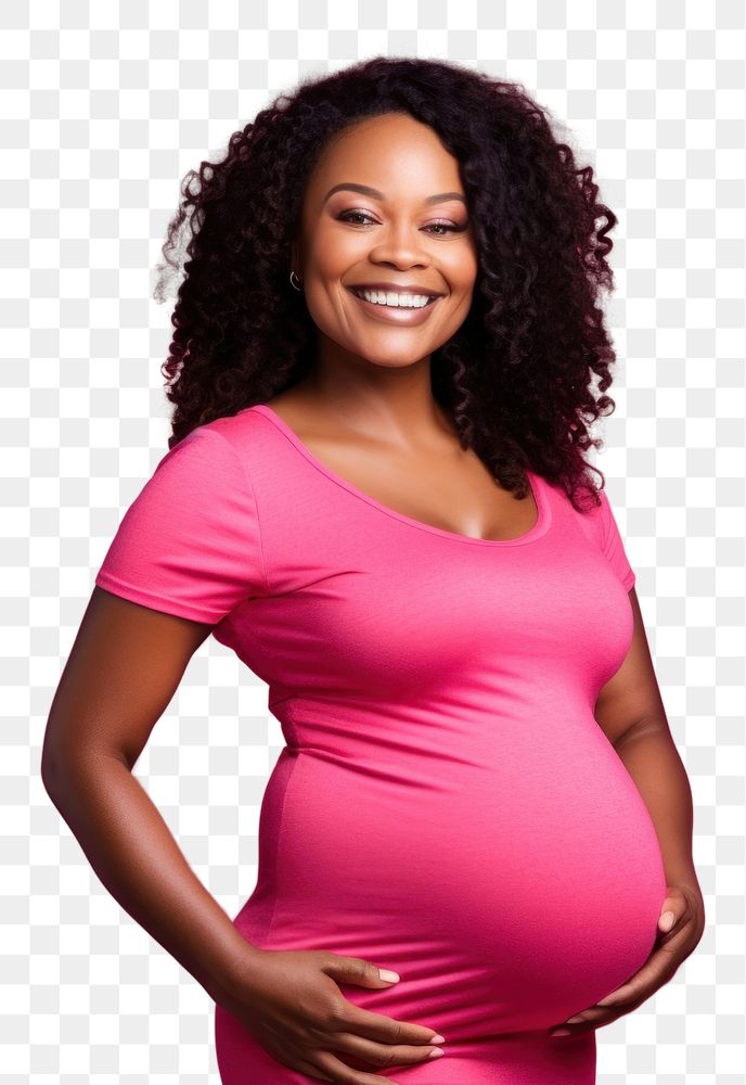 PNG Pregnant american african smiling adult smile.