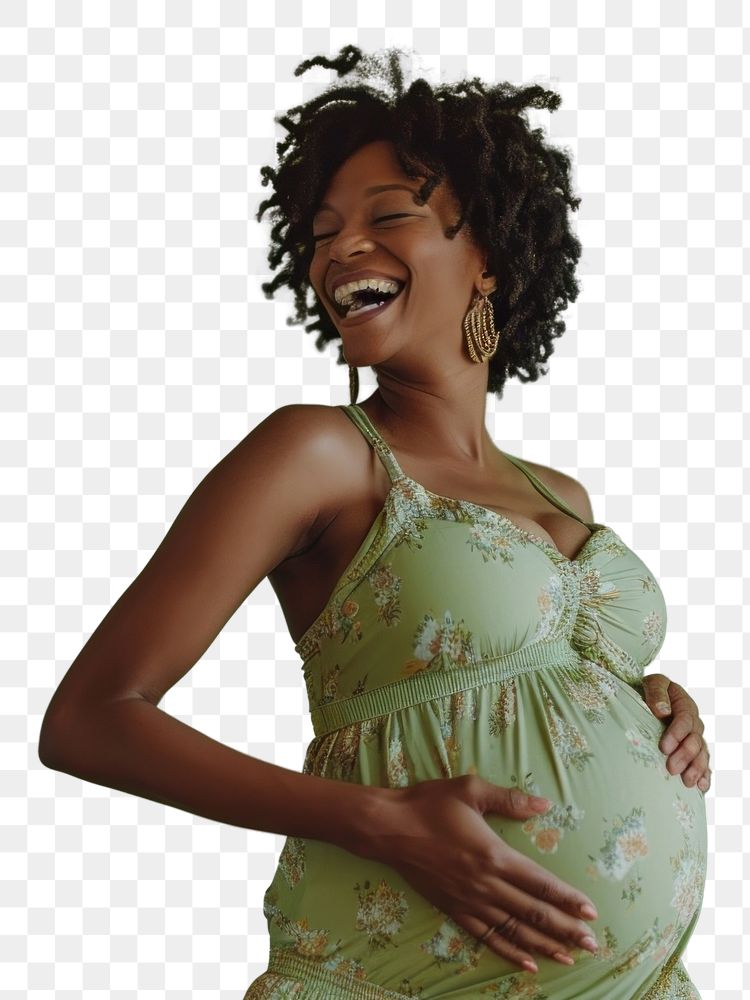 PNG Pregnant black woman laughing smiling adult.