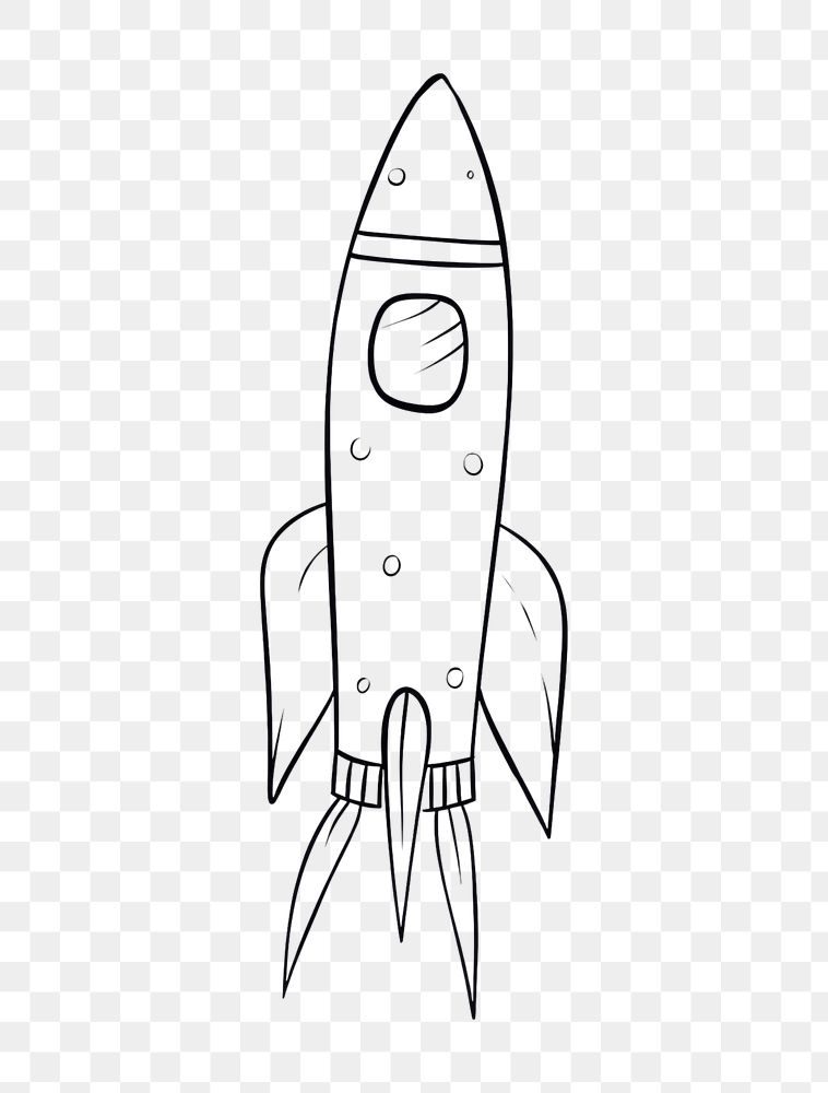 PNG Rocket sketch doodle drawing.