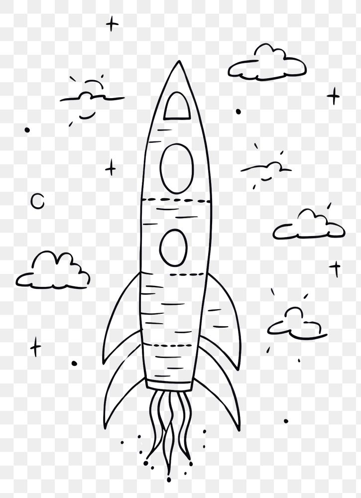 PNG Rocket sketch drawing doodle.
