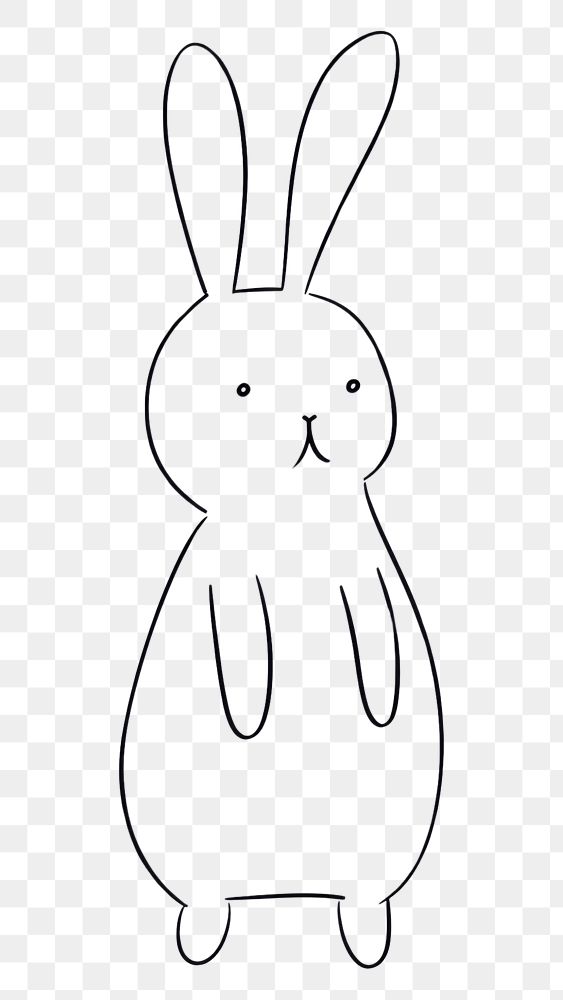 PNG Rabbit sketch outline drawing.