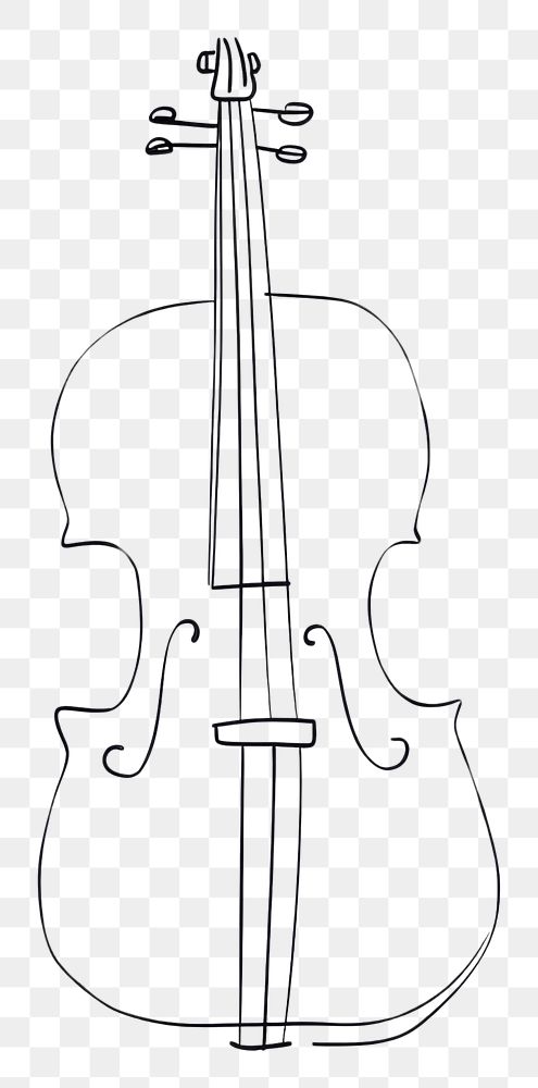 PNG Violin sketch cello line